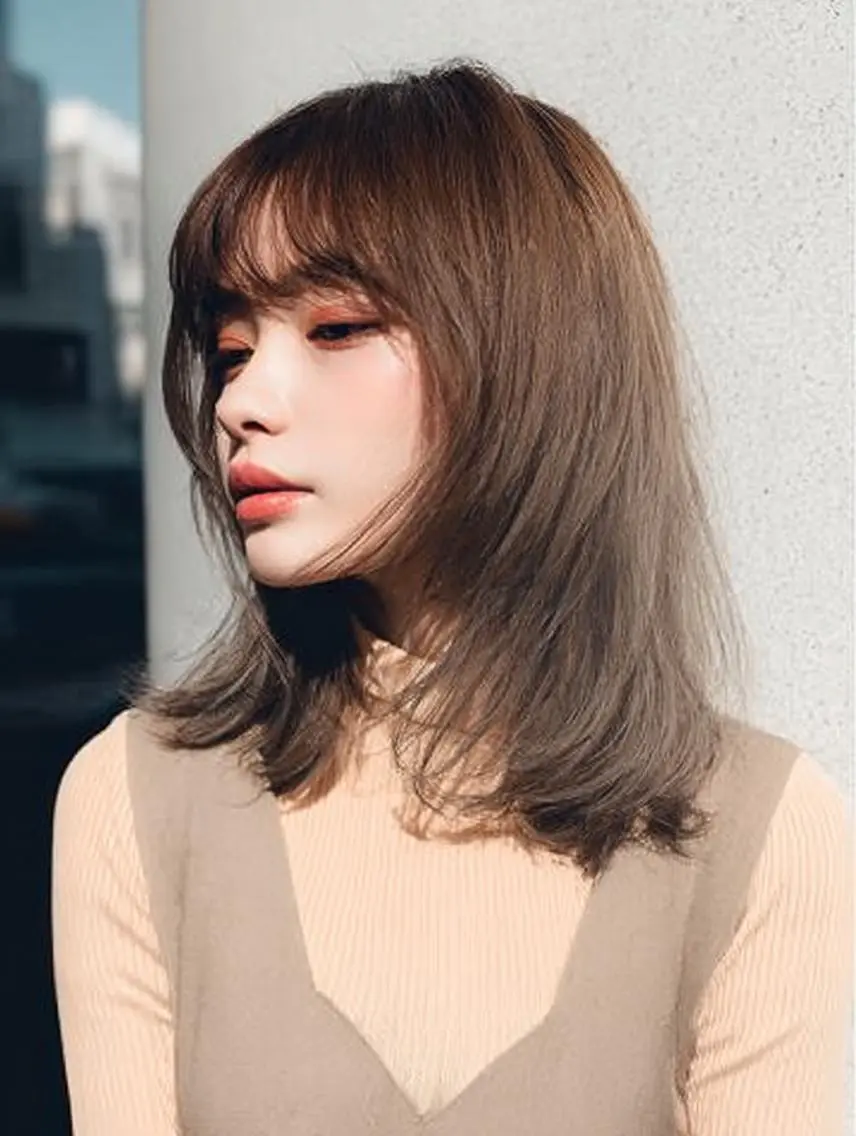 ミディアム ハッシュカット 髪質改善 レイヤーカット 縮毛矯正 トリートメント カット ヘアカラー トリートメント 生艶髪＆レイヤー🔔 渋谷お薦めNo.1✨のヘアスタイル