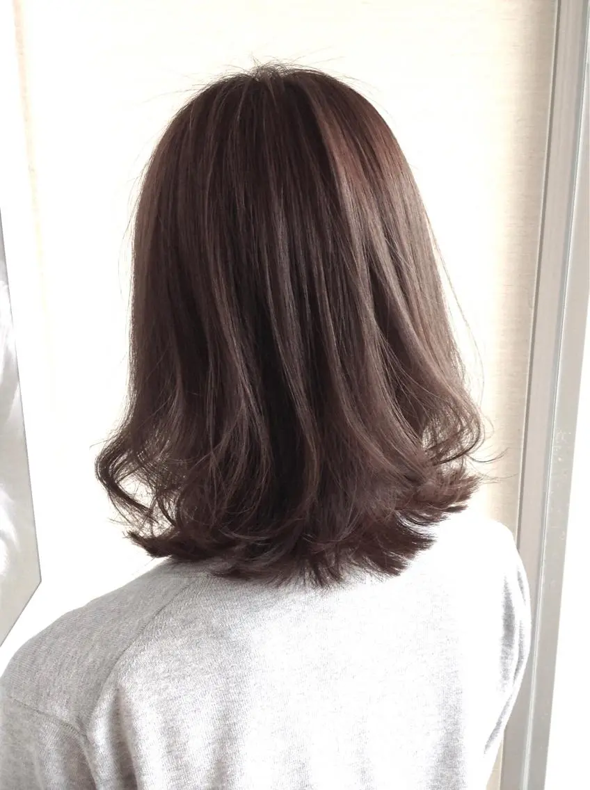 ミディアム カラー 透明感カラー グレージュ イルミナカラー 髪質改善縮毛矯正 美容師✂️山崎竜二のヘアスタイル
