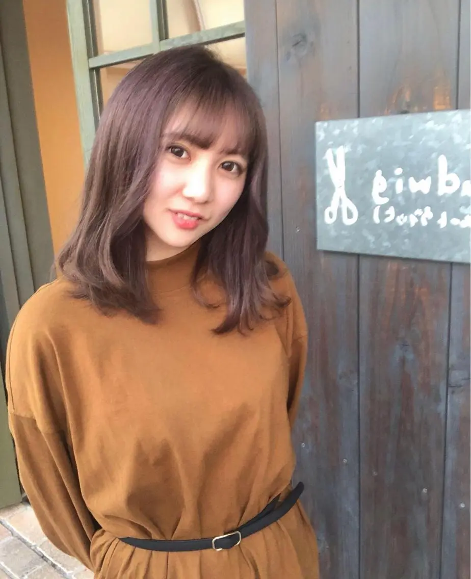 ミディアム カラー ヘアアレンジ 永井 亜実のヘアスタイル