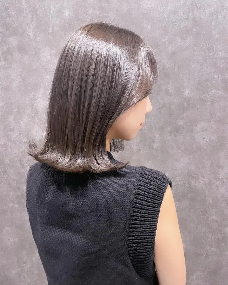 ミディアム 外国人風カラー ハイライト 髪質改善 似合わせカット トリートメント saho .のヘアスタイル