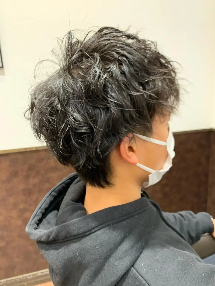 ショート パーマ メンズ カット パーマ Ebise Kazunoriのヘアスタイル