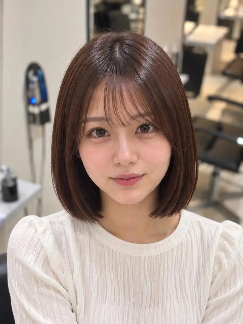 カラー パーマ セミロング 艶カラー/うねり/癖 毛/髪質改善💎井口のヘアスタイル