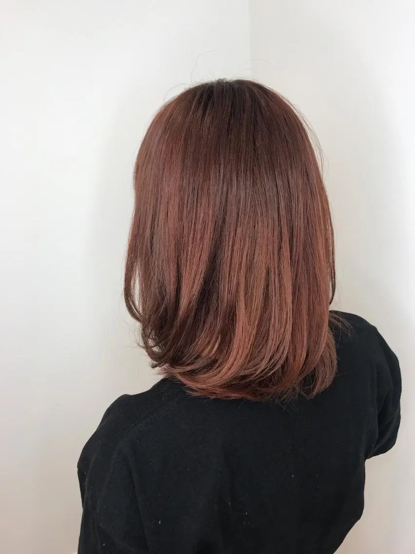 ミディアム カラー オレンジ カット ヘアカラー トリートメント インナーエクステ渋谷 🦋KAJIのヘアスタイル