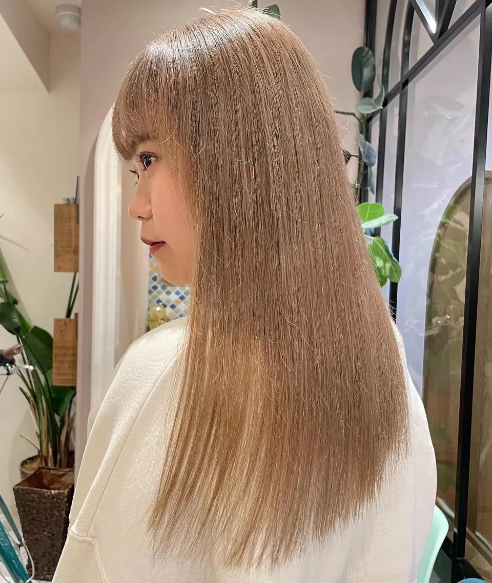 ロング カラー レイヤー🇰🇷小顔 見せ顔周り💕トモミのヘアスタイル