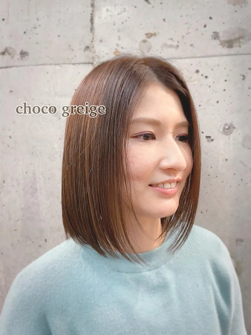 ミディアム カラー 切りっぱなしボブ ボブ Lowha_ageo 💐Fuzukiのヘアスタイル