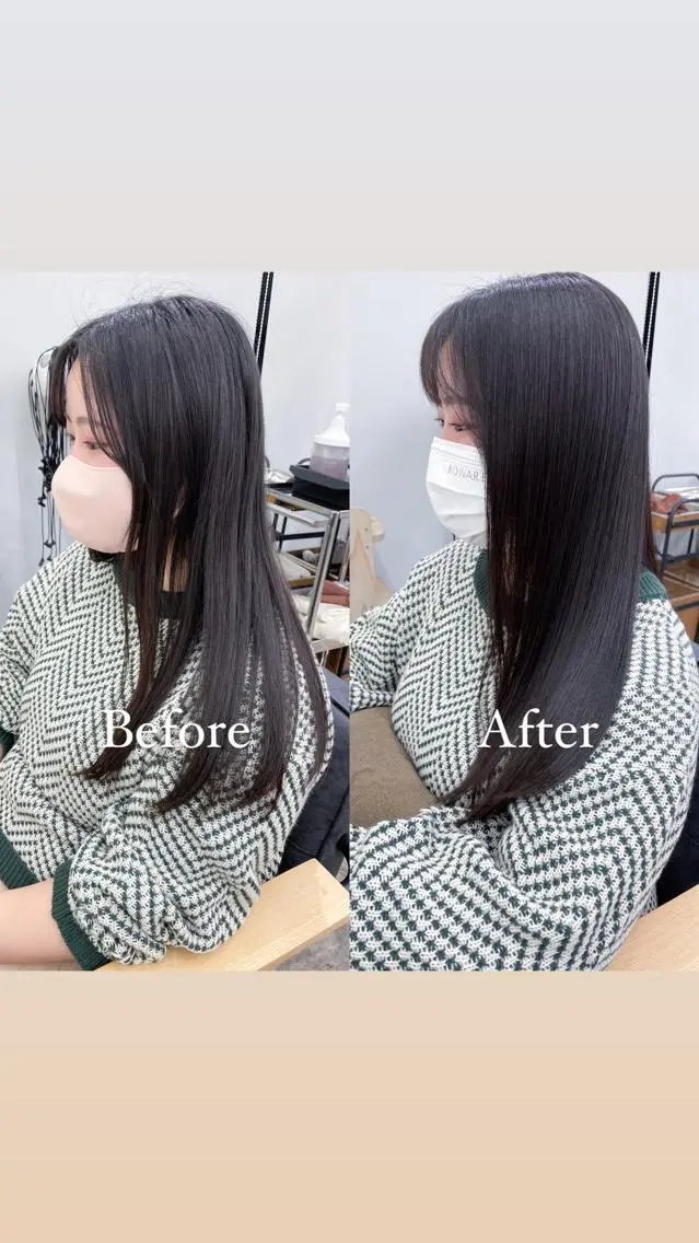 ロング カラー 水田吉亮/髪質改善/ 縮毛矯正/レイヤーのヘアスタイル