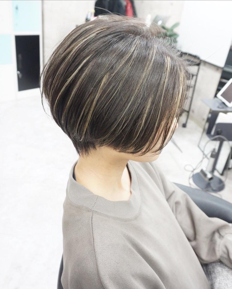 ショート カラー ハイライトカラー ハイライト ヘアカラー rei カットモデル募集中のヘアスタイル