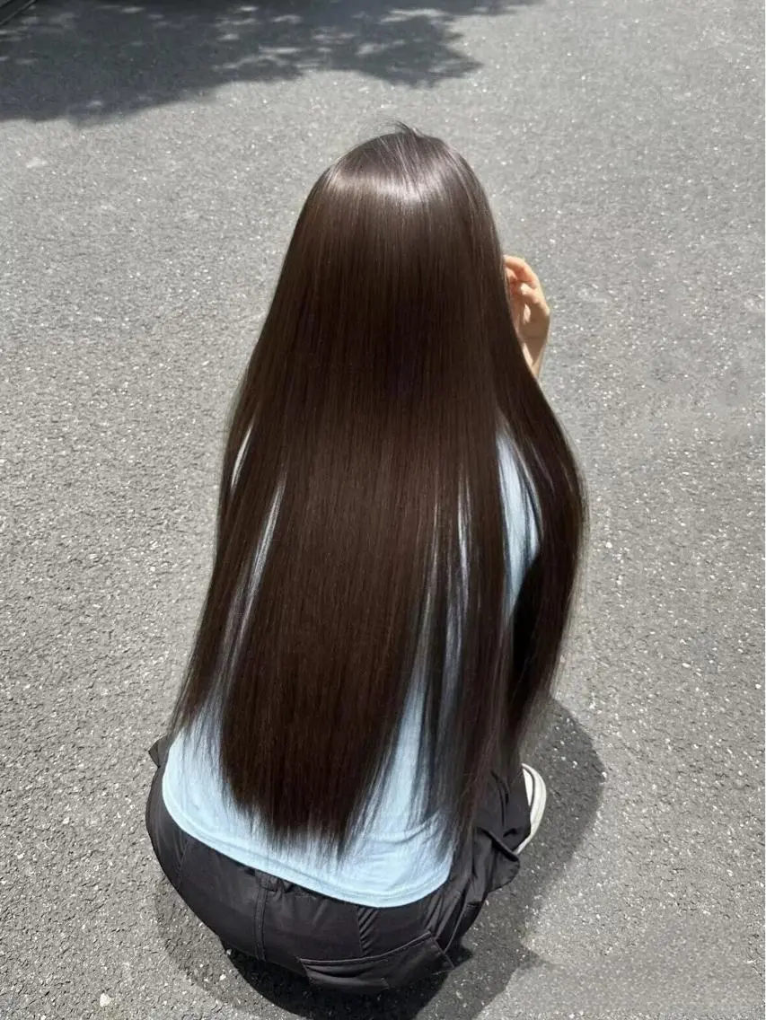 セミロング カラー セミロングパーマ くせ毛 縮毛矯正 鈴木 一貴のヘアスタイル