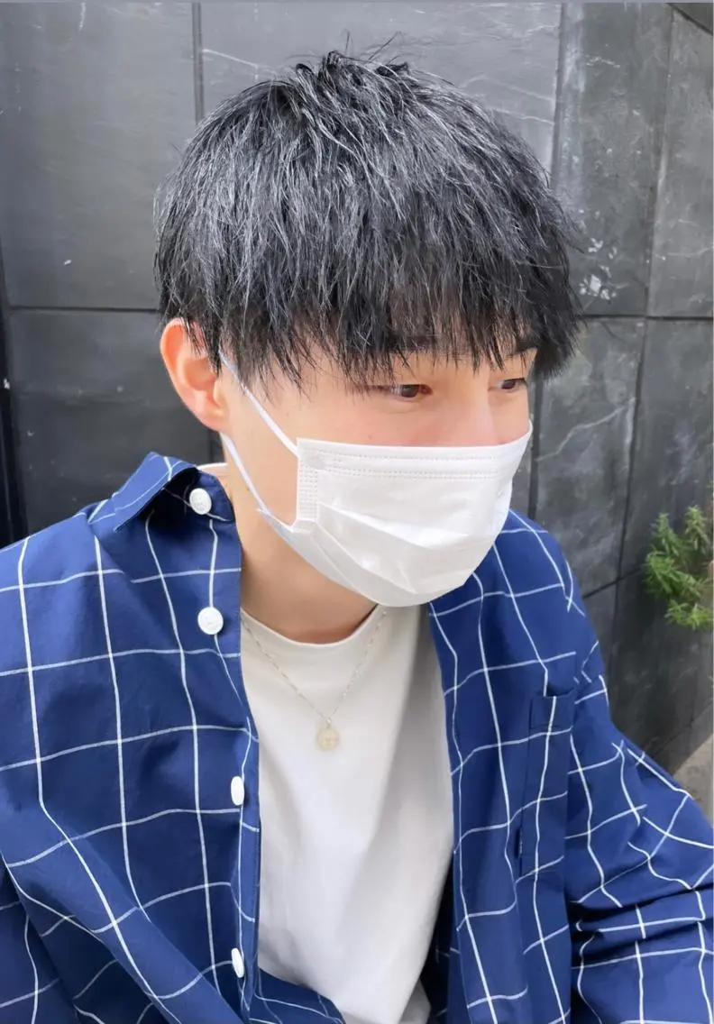 ショート カラー メンズ ブルーカラー HIBIKI/原宿 ハッシュカット🪄のヘアスタイル
