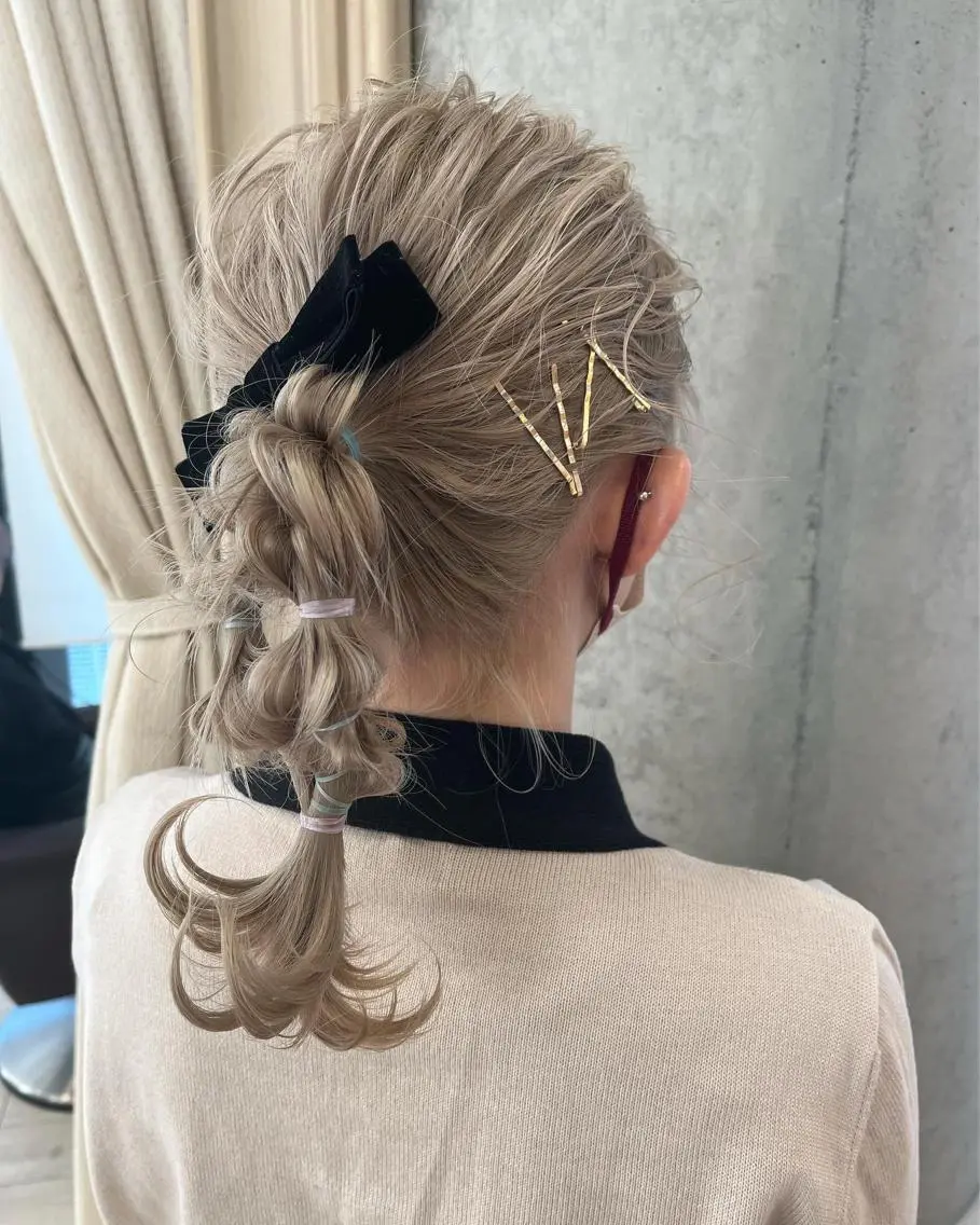 ミディアム ヘアアレンジ デート ヘアセット サソウ ユリエ🥥のヘアスタイル