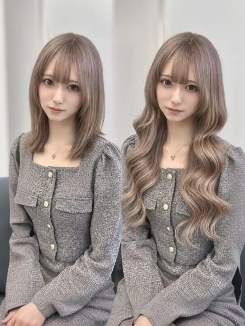 カラー ロング むら 結菜のヘアスタイル