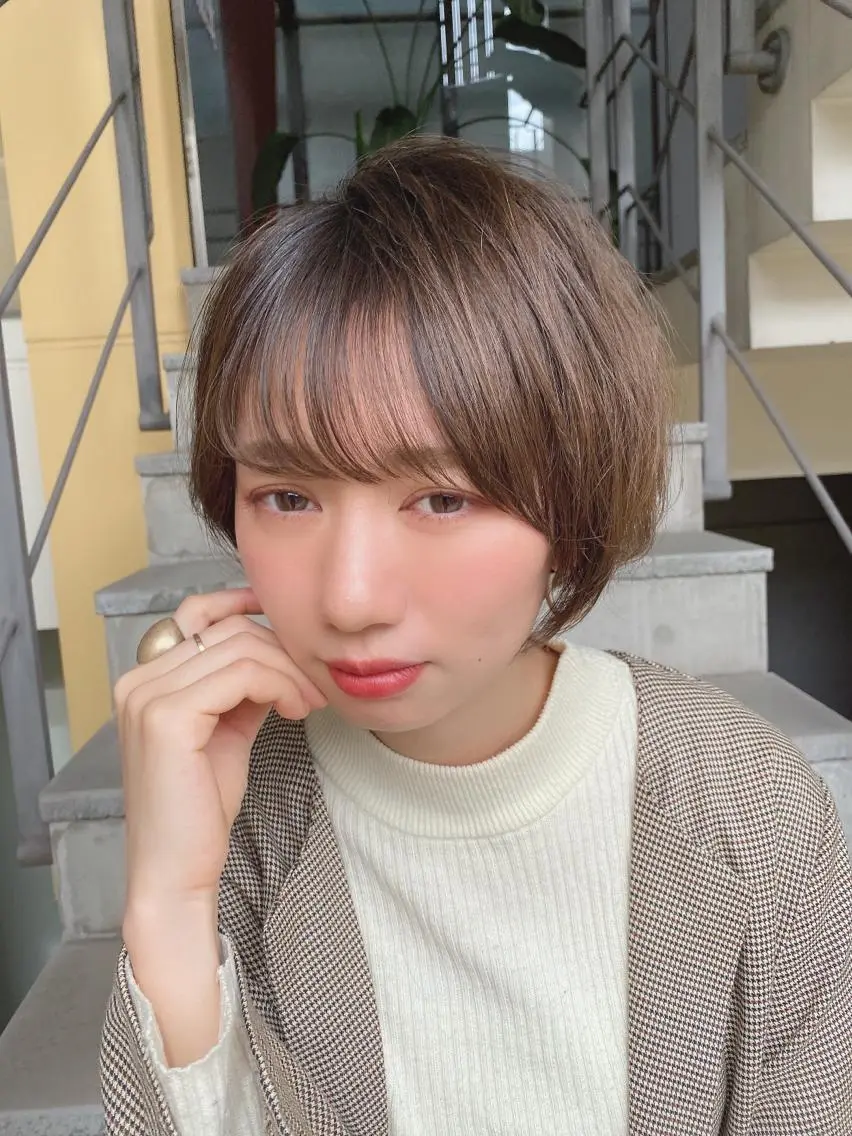 ショート カット ヘアカラー トリートメント 🌟モテ髪ショート 🌟店長　津賀涼のヘアスタイル
