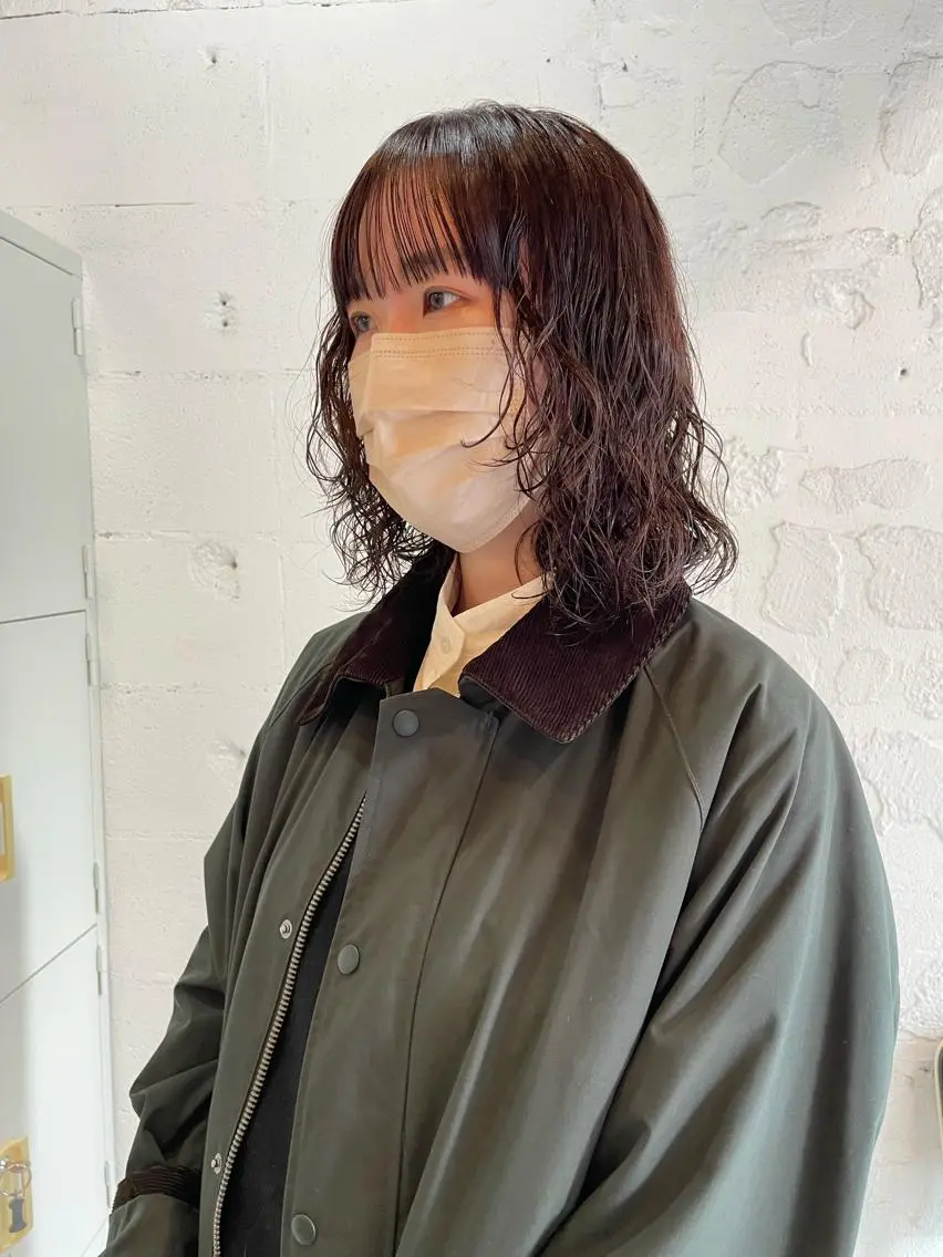 ミディアム カラー パーマ カット ヘアカラー パーマ satsuki 暖色・ブラウンカラーのヘアスタイル