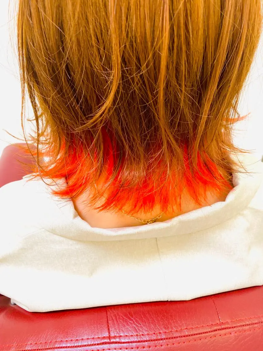 ミディアム カラー オレンジ KEN 🌟のヘアスタイル