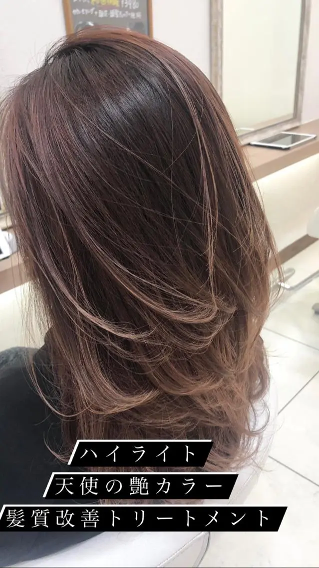 セミロング カラー ヘアカラー トリートメント 縮毛矯正/髪質改善/ 艶髪ササキナツミのヘアスタイル