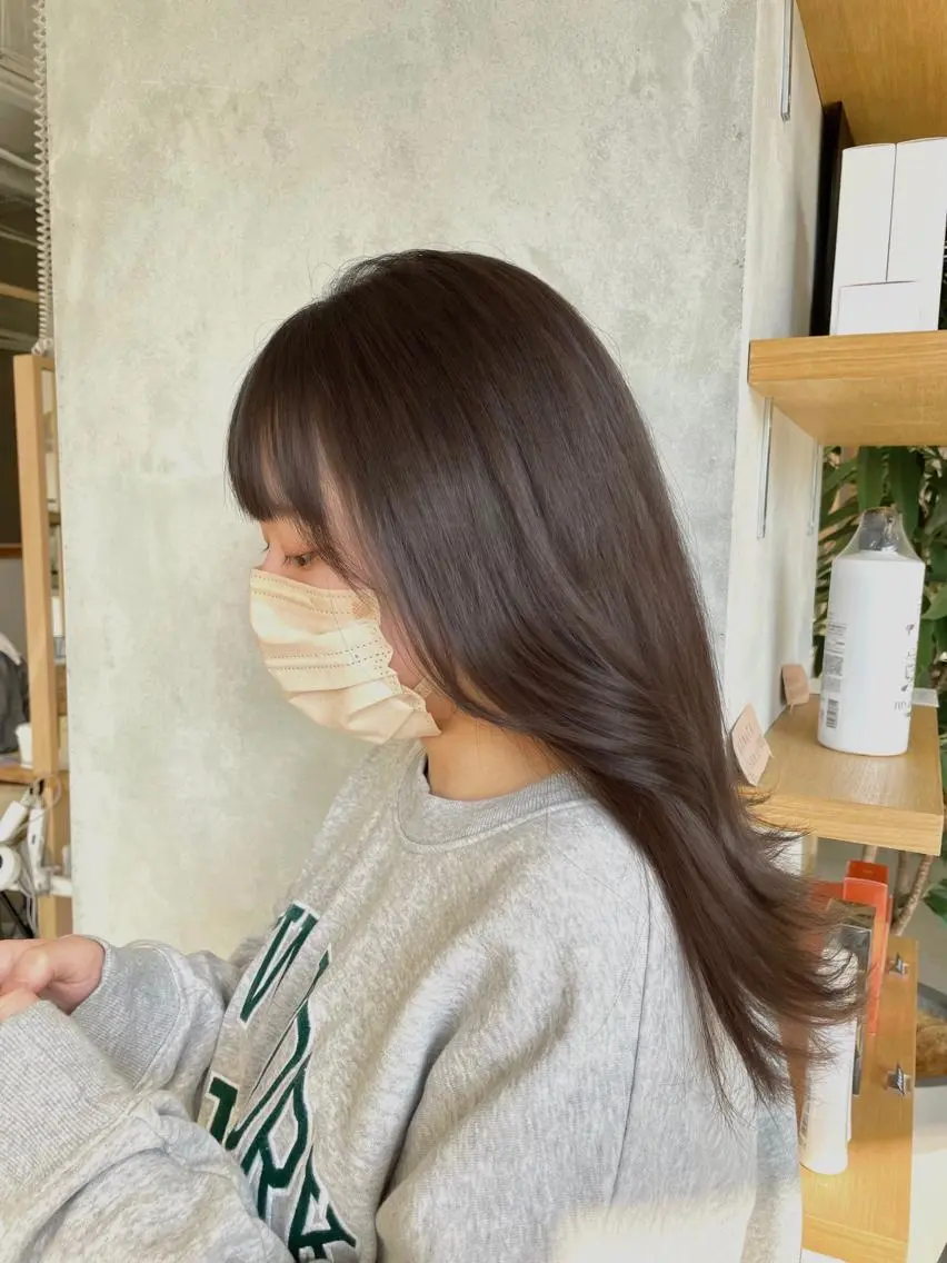 セミロング カラー 透明感カラー mareka/顔周り /透明感カラー🤍のヘアスタイル