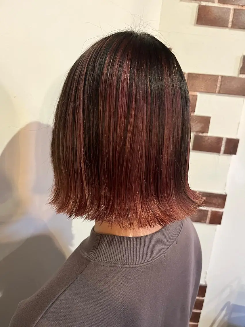 カラー ピンクカラー 松下 詩恵里のヘアスタイル