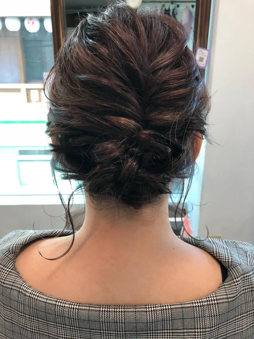 ミディアム カラー ヘアアレンジ ボブ 榎園 由美のヘアスタイル