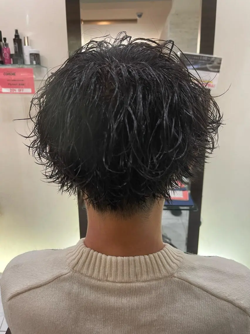 ショート パーマ メンズ カット パーマ トリートメント 🌻メンズカット 落合諒🌻のヘアスタイル