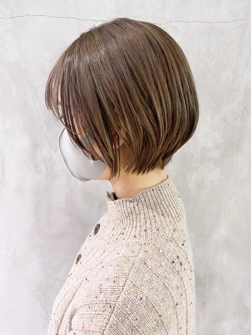 ショート カラー パーマ ヘアアレンジ ショートボブ ボブ ショートヘア ITbyALBUM 八王子店のヘアスタイル