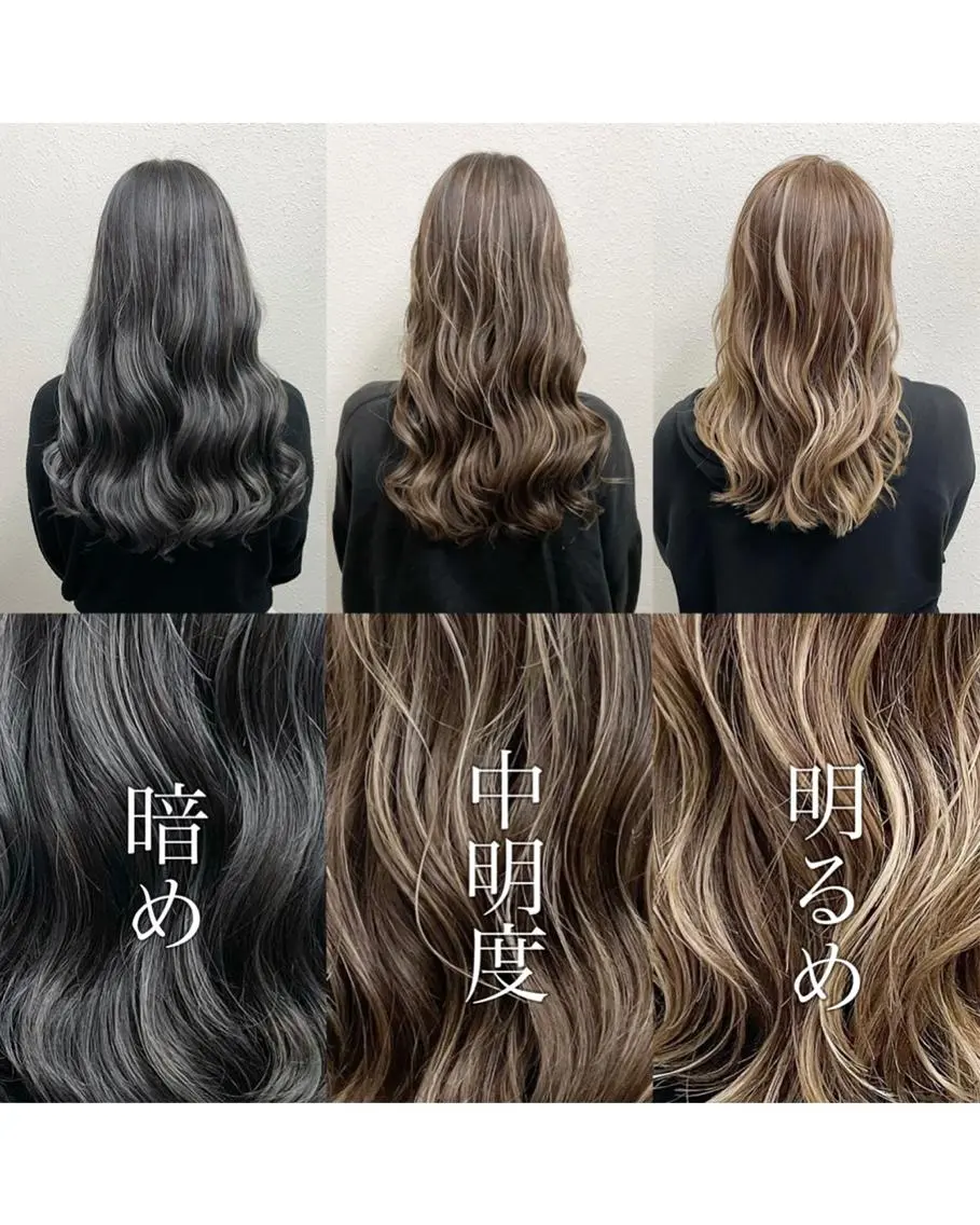 ロング カラー アッシュ アッシュグレー アッシュグレージュ バレイヤージュ ベージュカラー グレージュ💎 神戸孝哉のヘアスタイル