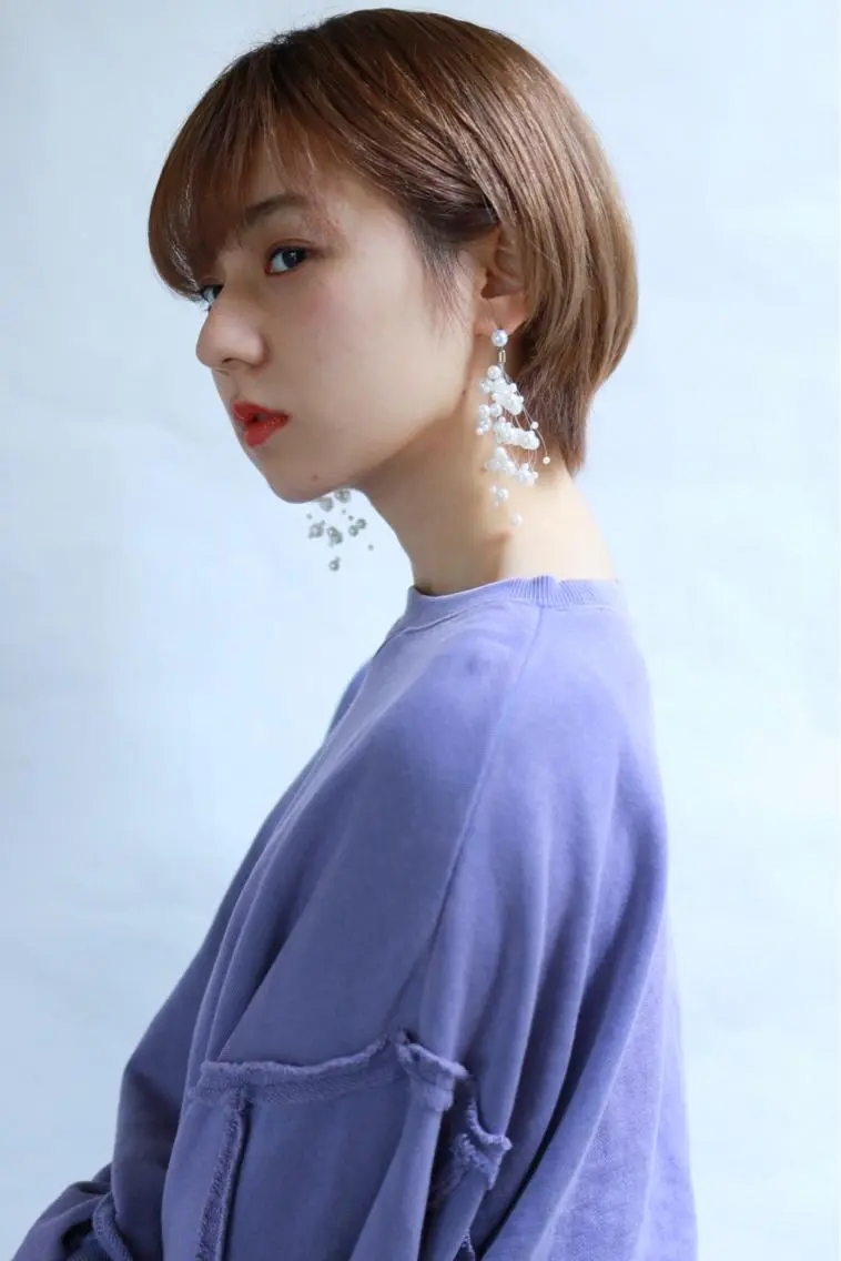 ショート カラー くびれヘア ショートヘア カット ヘアカラー トリートメント 齋藤 咲のヘアスタイル