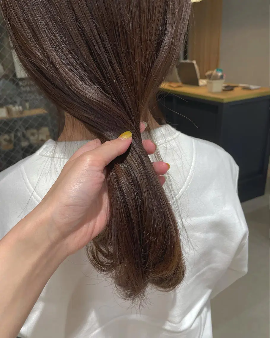 セミロング カラー 暖色カラー🍊 ボブ🌿顔周りcutのヘアスタイル