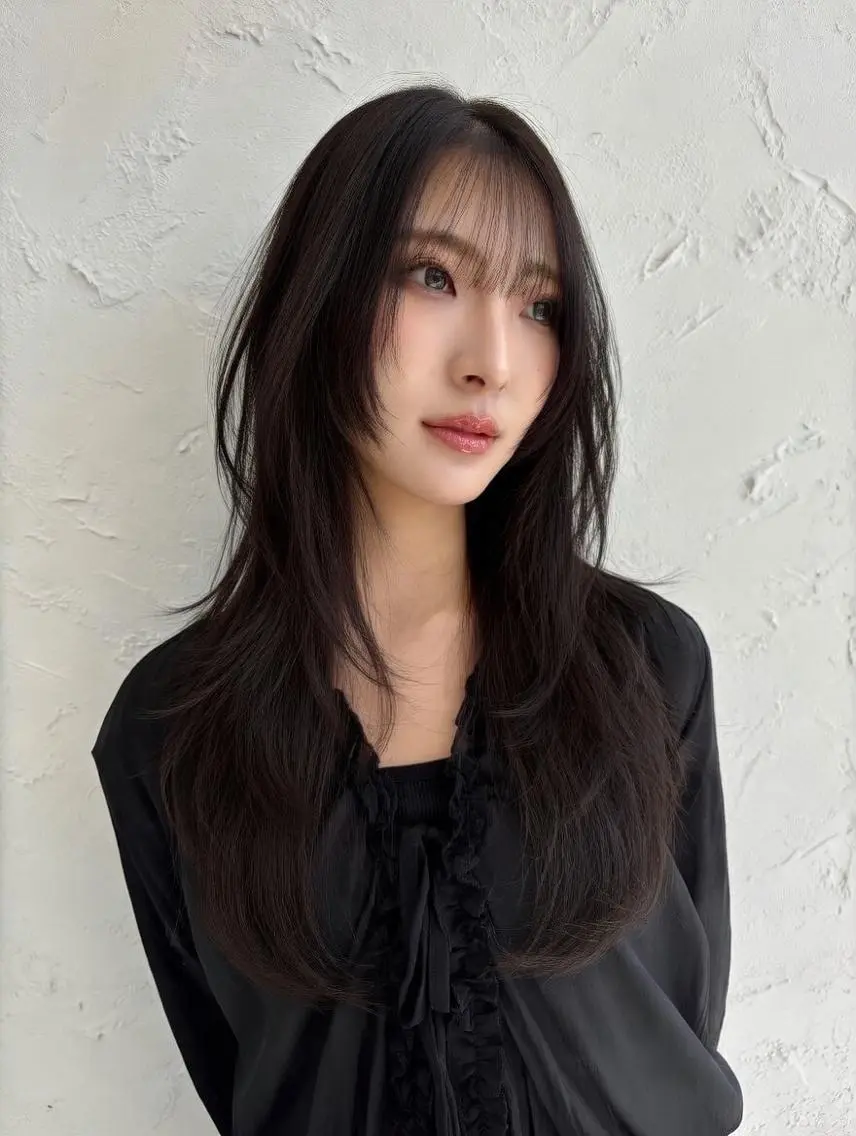 ロング カラー 顔周りカット レイヤーカット ロング 小顔カット 🌼ベージュ/暖色 🌼すずのヘアスタイル