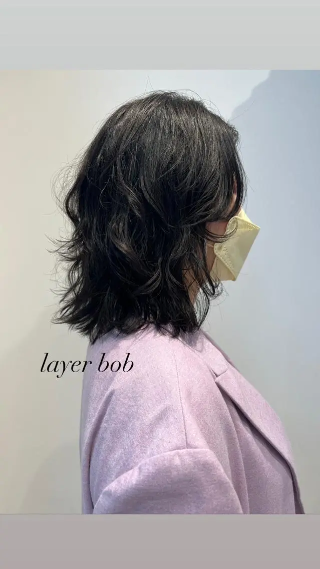 セミロング パーマ ショート/ボブ ⌒shioriのヘアスタイル