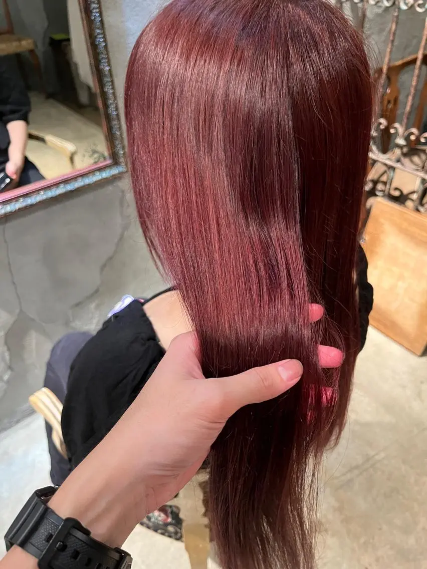 ロング カラー 赤み消しカラー/ ナチュラル/トモキのヘアスタイル