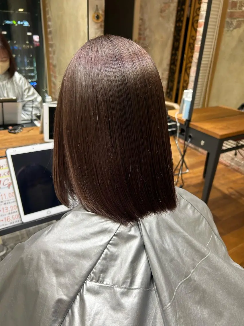 ミディアム カラー パーマ バレイヤージュ ブリーチ ケアブリーチ ダブルカラー ハイライトカラー カット ヘアカラー 縮毛矯正 トリートメント 銀座✨レイヤーカット 顔まわり/坂本亜裟海のヘアスタイル