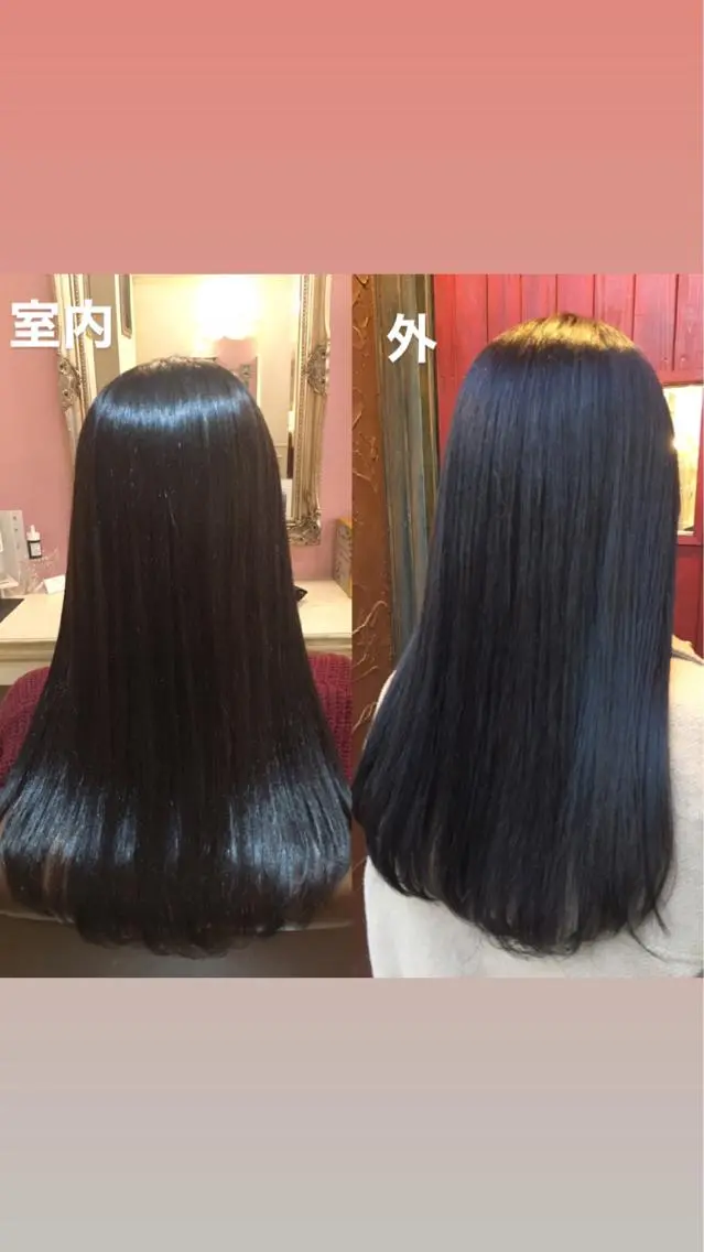 ロング カラー ブルーカラー ブルーグレー plaatje 義見のヘアスタイル