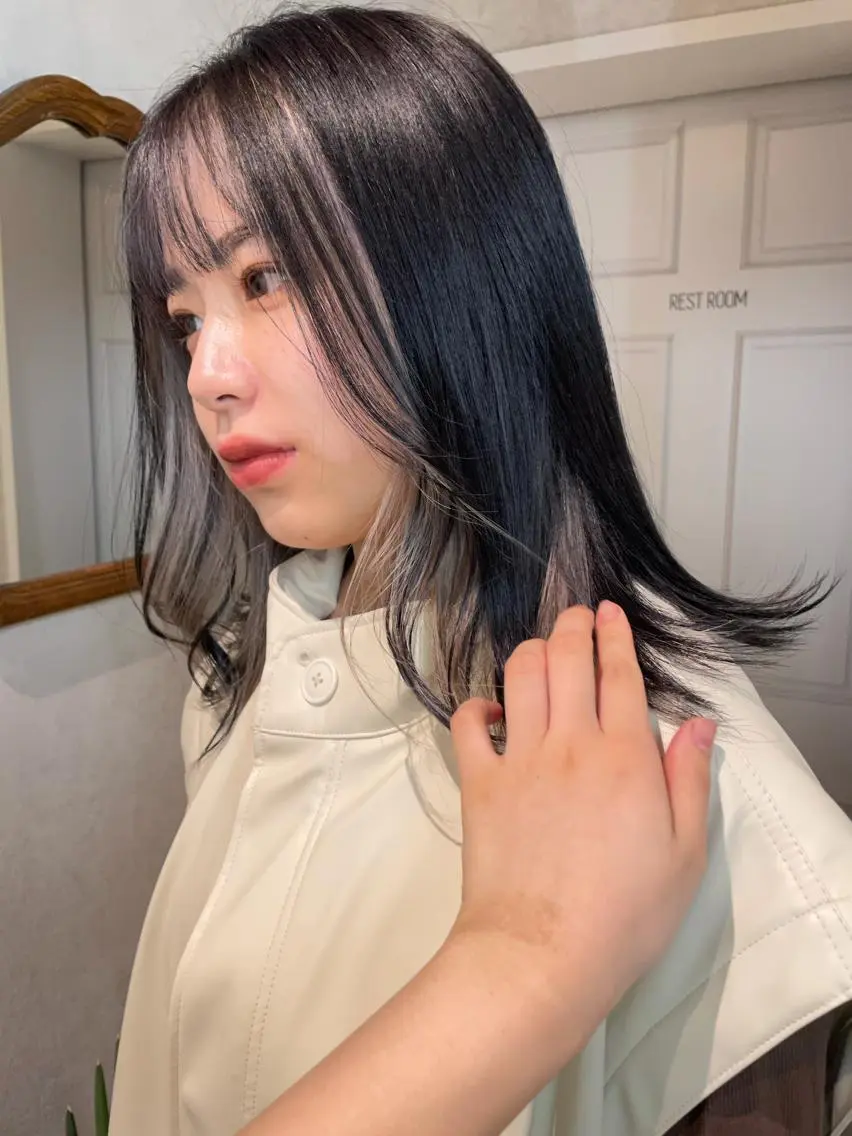 ミディアム カラー ミストバング ブリーチ ケアブリーチ フェイスフレーミング ヘアカラー ナチュラル透明感🌱 小山美樹子のヘアスタイル