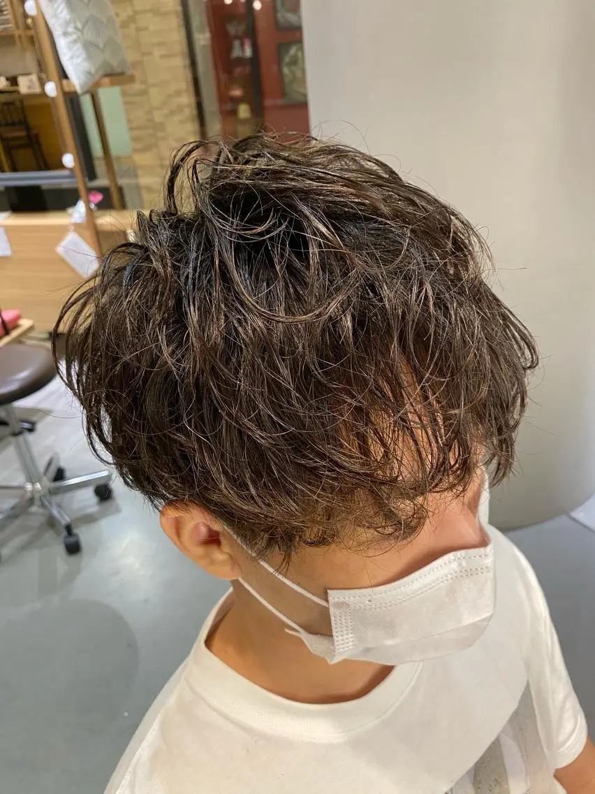 ショート パーマ メンズ カット パーマ 梅田茶屋町メンズ 専門美容師 山元一平のヘアスタイル