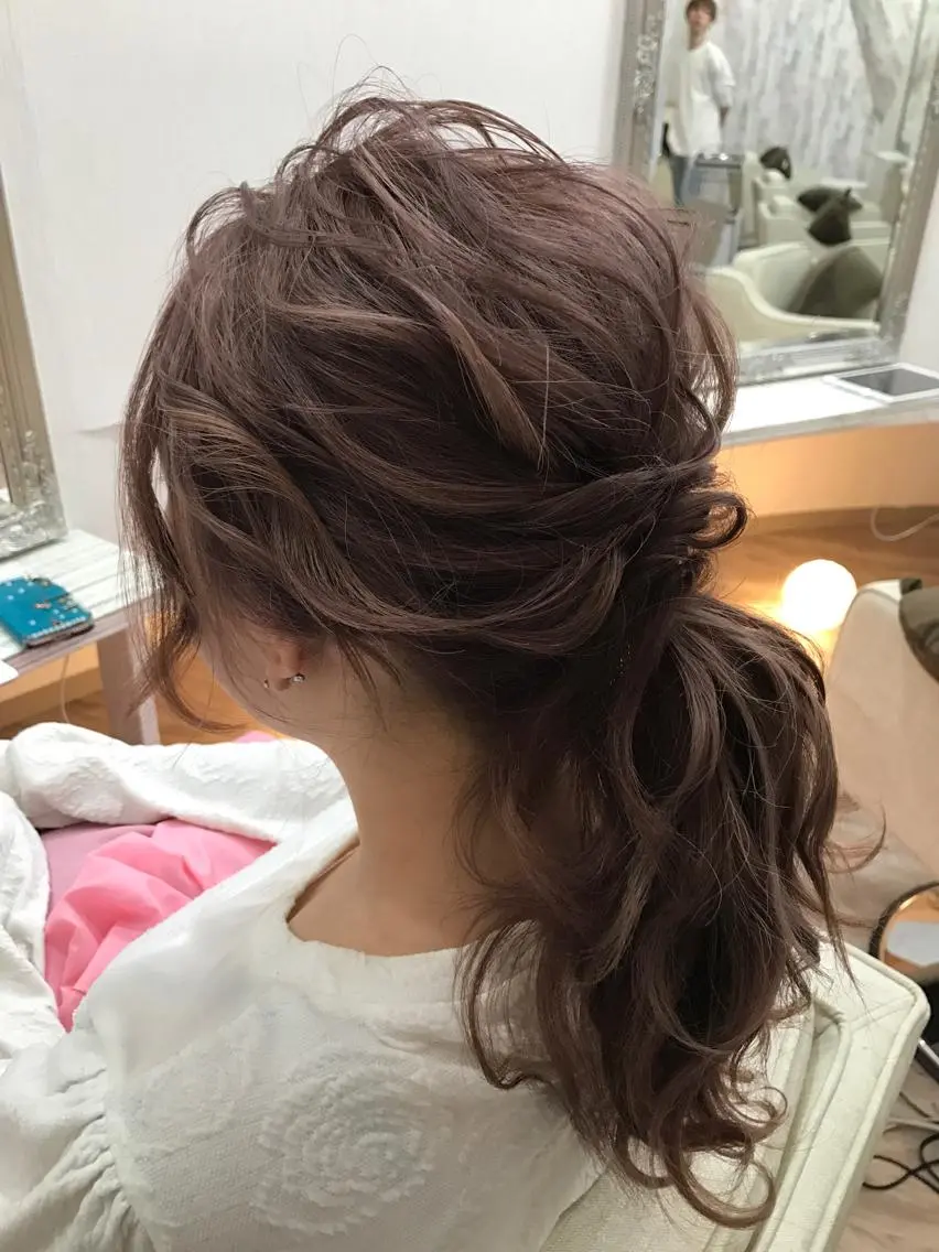 カラー ヘアアレンジ 艶髪🫧髪質改善 縮毛矯正✨影山湧市のヘアスタイル
