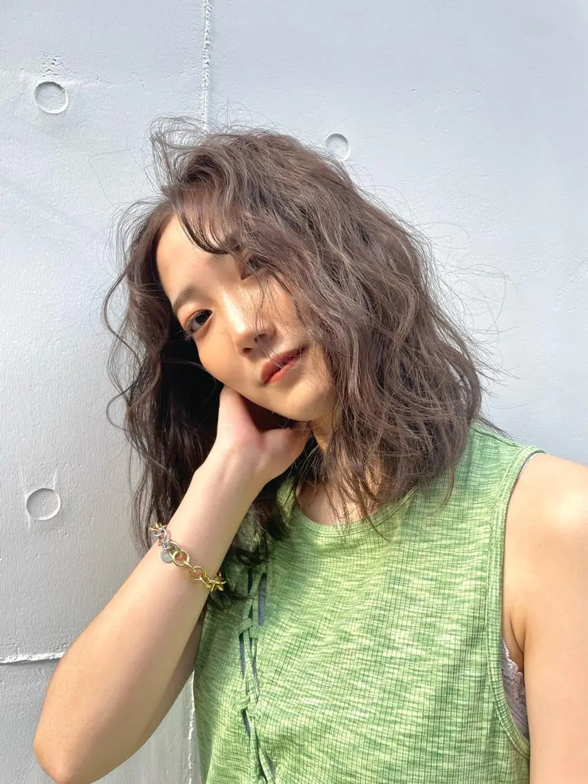 ミディアム パーマ HIBIKI/原宿 ハッシュカット🪄のヘアスタイル