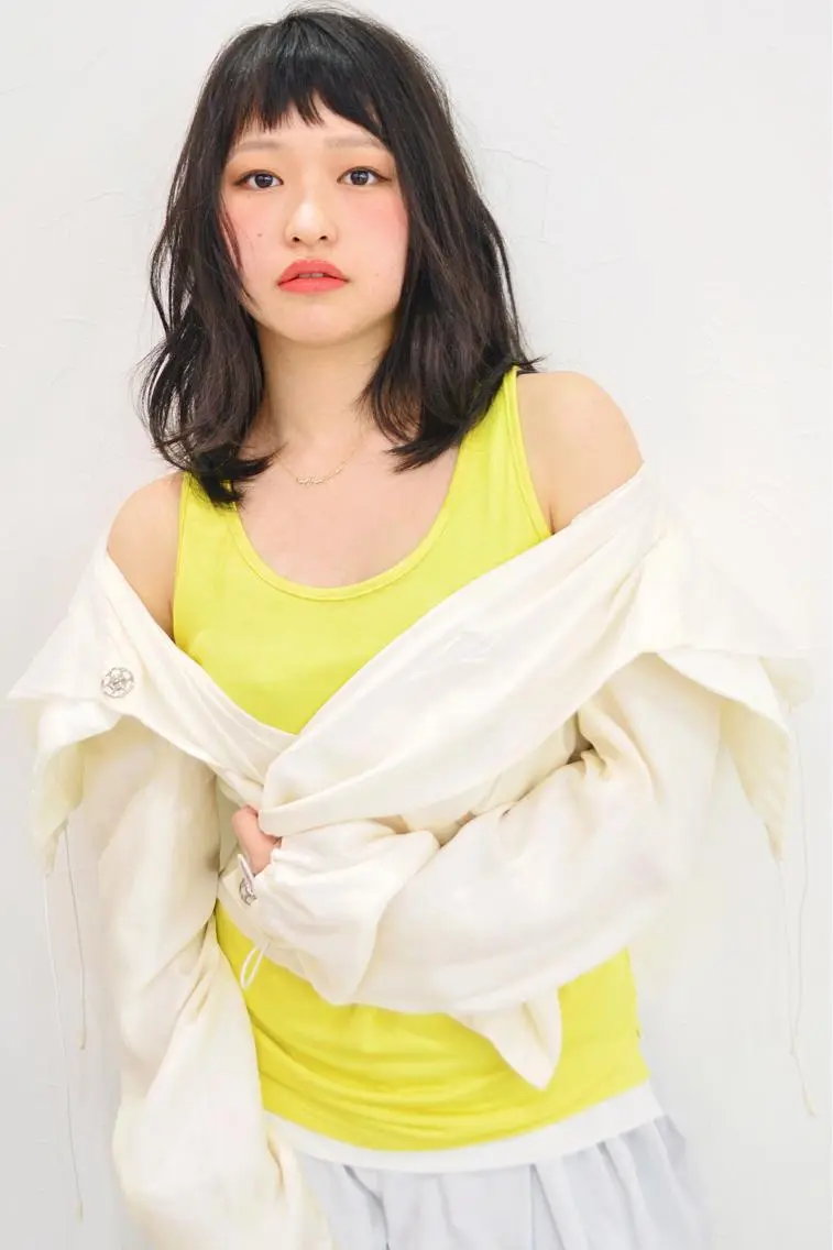 セミロング パーマ 花井 啓好のヘアスタイル
