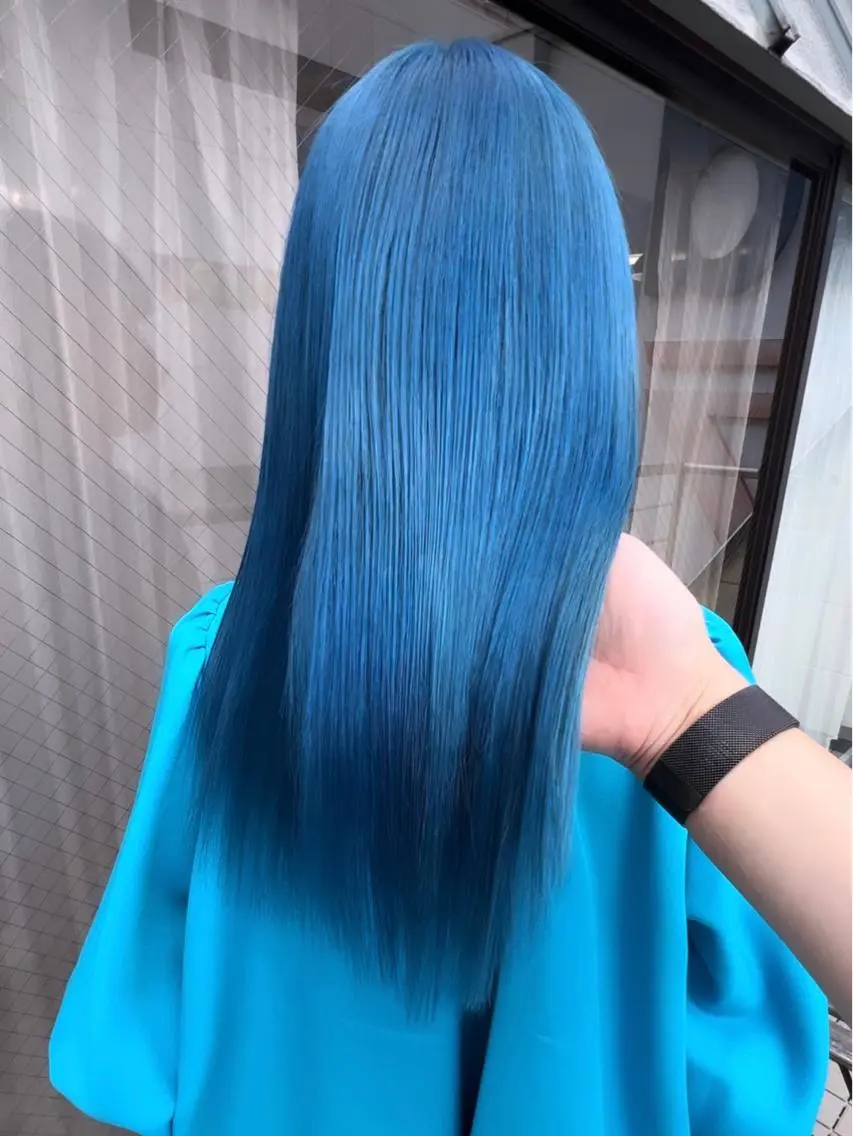 ロング カラー ブリーチ ブルーカラー ダブルカラー ハイトーンカラー イルミナカラー 🧡色落ちまで2度 楽しめる🧡ヨシキのヘアスタイル