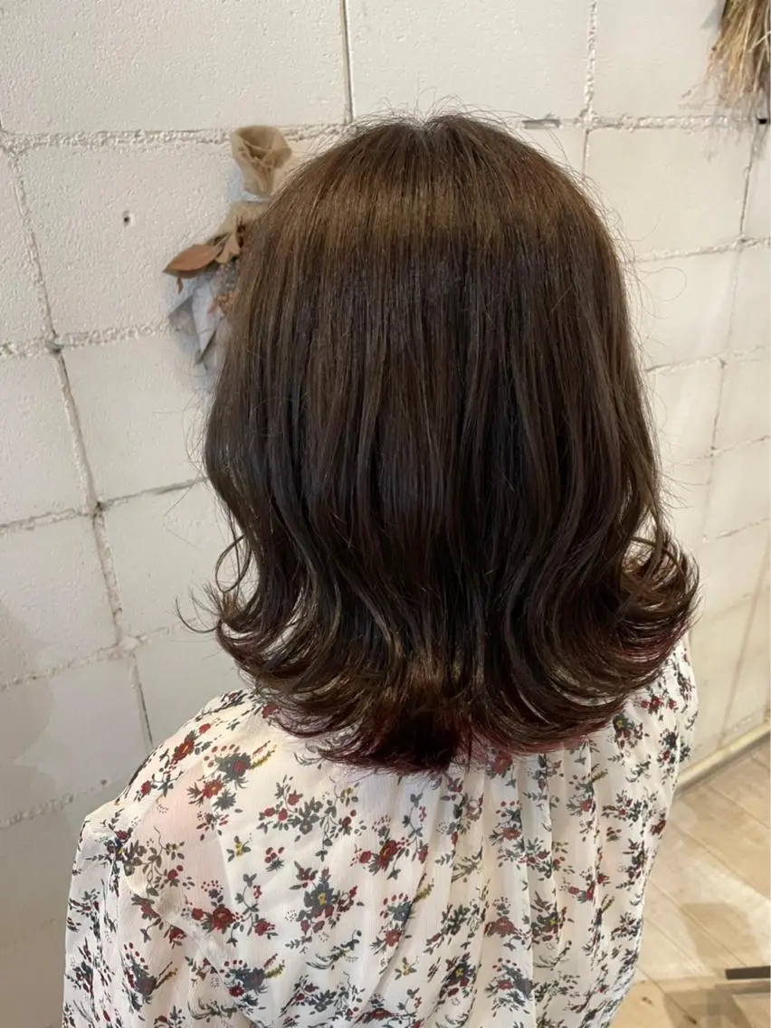 ミディアム カラー ヘアカラー トリートメント いまじゅく あおいのヘアスタイル