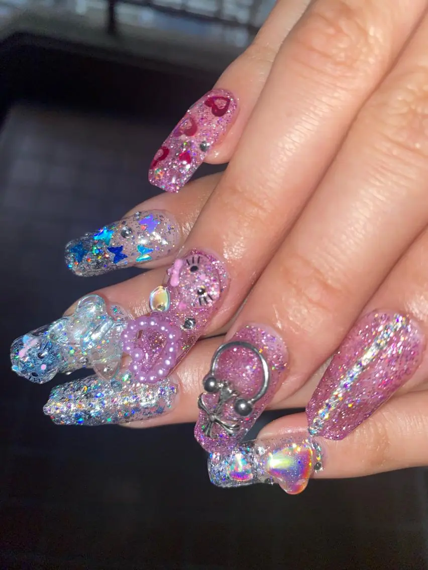 ネイル 長さ出し ネイルチップ 個性派🌺推しネイル 💅💞hota🐇のネイルデザイン