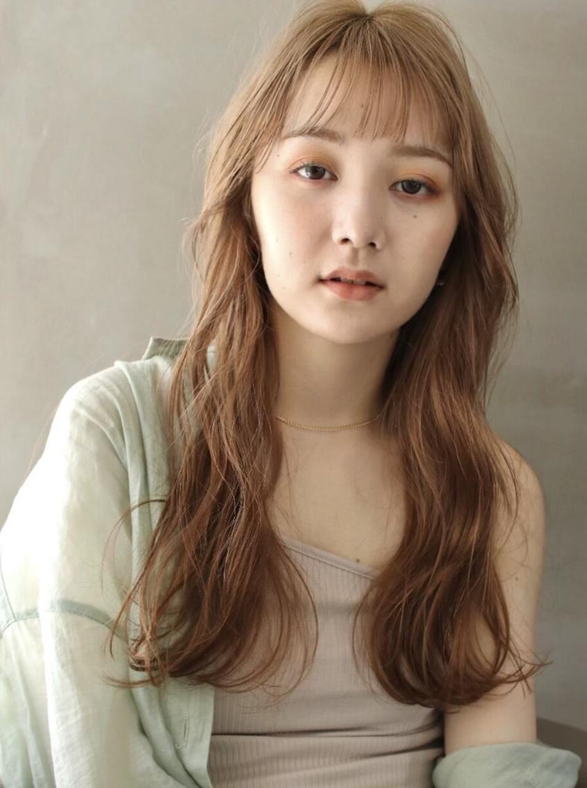 ロング カラー カット ヘアカラー トリートメント 南 優衣のヘアスタイル