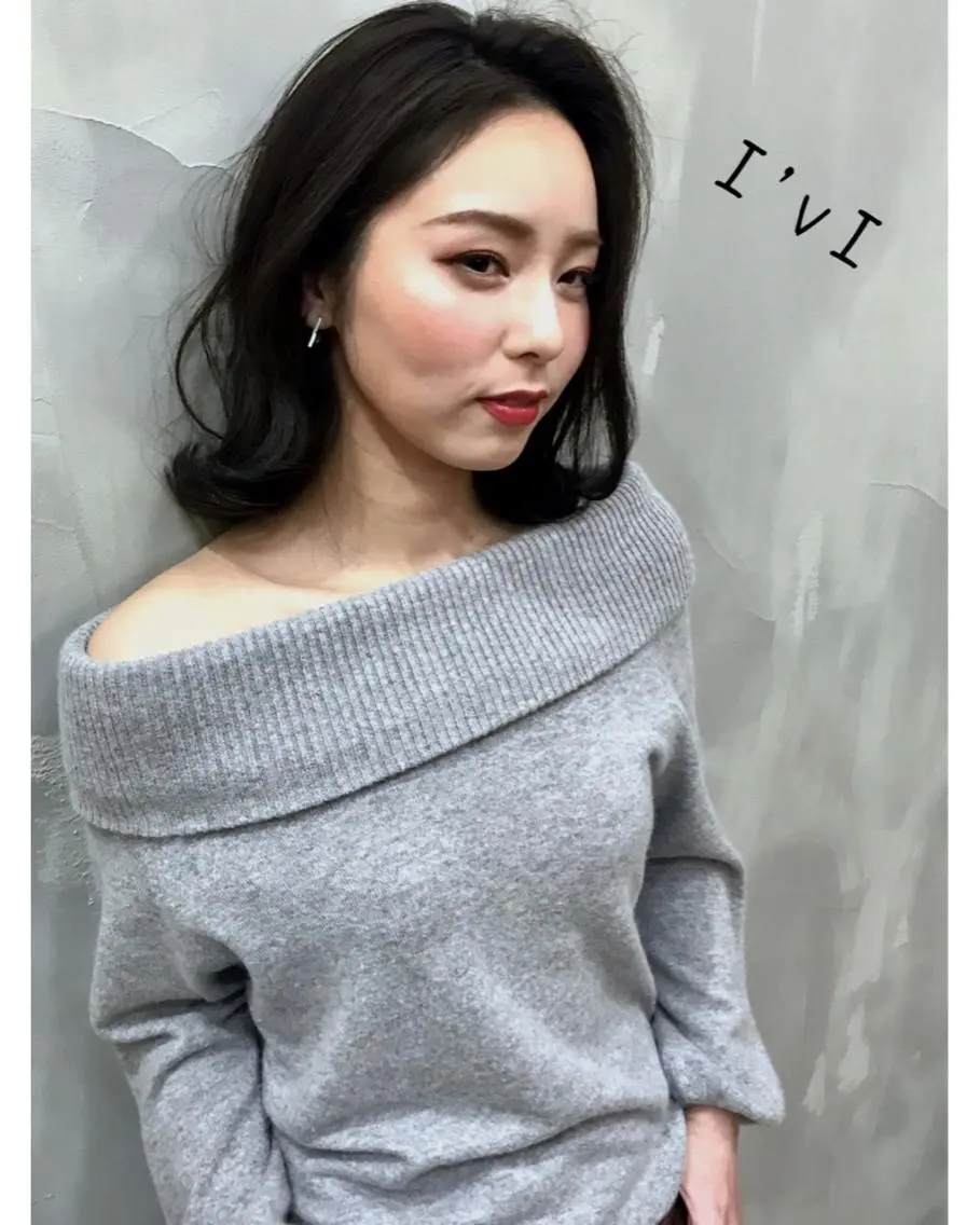 ミディアム カラー パーマ 艶髪・酸性ストレート フリツのヘアスタイル