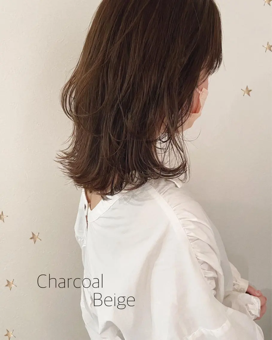 ミディアム カラー カット ヘアカラー 市川 千夏のヘアスタイル