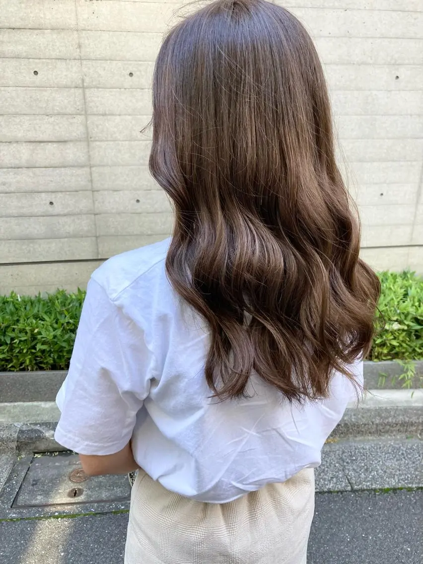 ロング ヘアカラー トリートメント ✨色持ちの良い艶 カラー✨蟹江真世のヘアスタイル