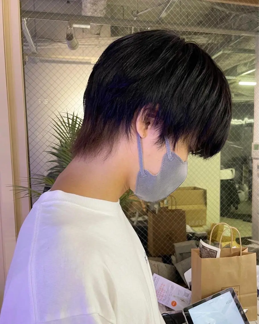 ショート カラー メンズ メンズウルフカット ウルフカット 🎀プルエクステ みまひかる🎀のヘアスタイル