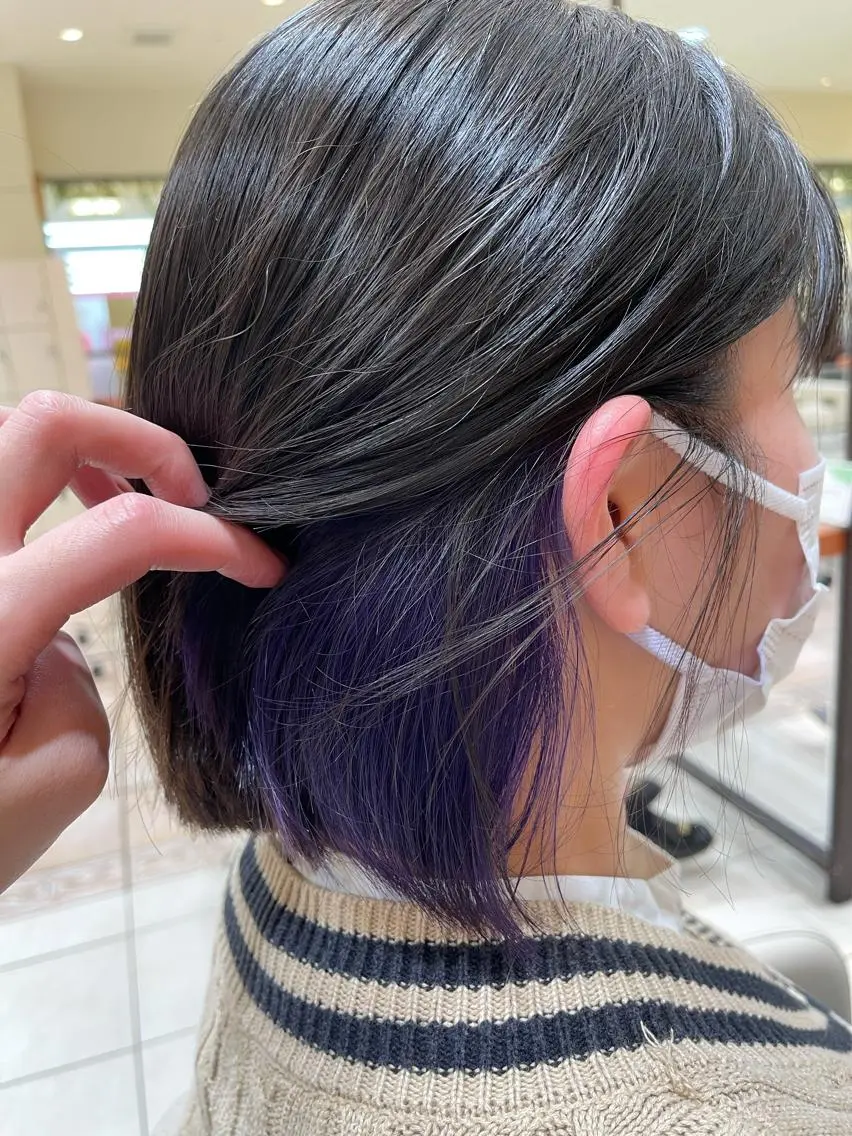 ショート カラー パープルカラー カネヒラ リョウスケのヘアスタイル