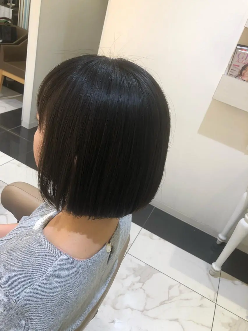 ショート パーマ 縮毛矯正 ストレートパーマ 安井　昴 💫ブリーチ縮毛矯正のヘアスタイル