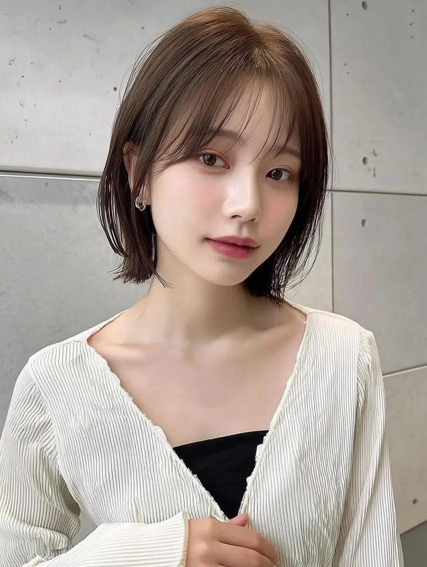 ミディアム 髪質改善 縮毛矯正 カット ヘアカラー 大久保 雪乃🌛のヘアスタイル