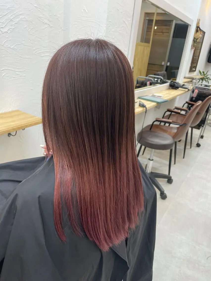 カラー ブリーチ ピンクカラー 関根 陽平のヘアスタイル