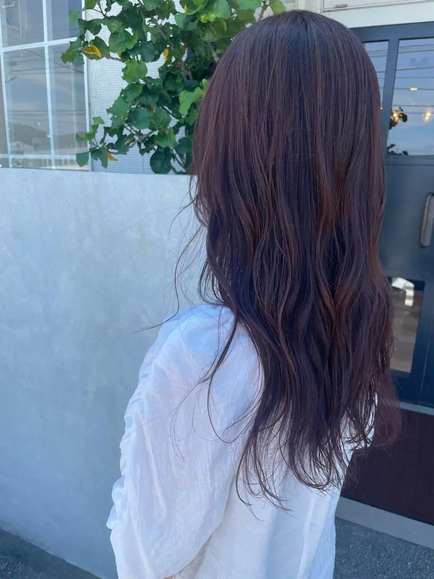 セミロング カラー ブリーチ ブラウンカラー ブリーチなしカラー ピンクカラー ピンクブラウン カット ヘアカラー トリートメント 田島 仁美のヘアスタイル